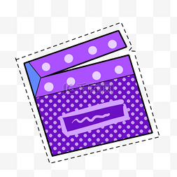 紫色场记板卡通波普电影贴纸