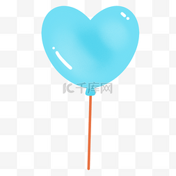 卡通庆祝物品蓝色爱心气球