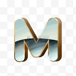 金属字母m