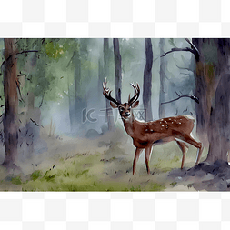 小动物头部图片_森林中的小鹿
