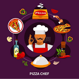 披萨组合图片_披萨厨师的组成与图片披萨片纸板