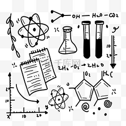 黑色涂鸦化学教育相关图画