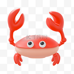 螃蟹绿布素材图片_3DC4D立体海洋动物螃蟹