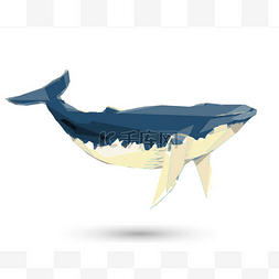 ui设计提醒图片_概念的多边形驼背鲸。抽象矢量插