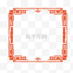 海报边框红色图片_中国传统纹理花框