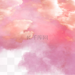 漂浮彩色水滴图片_云朵粉色自然天气