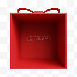 红色蝴蝶结png图片_3DC4D红色立体礼物盒边框