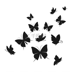 电脑插图图片_摘要蝴蝶5蝴蝶在飞翔矢量插图