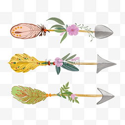 多米诺骨牌详情页图片_多色样式波西米亚风箭头花卉