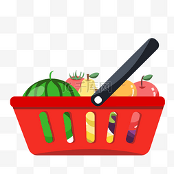 超市购物篮图片_超市购物篮水果食物