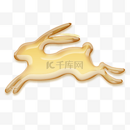金色立体中秋中秋节玉兔