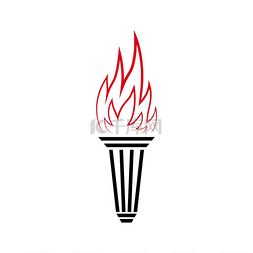 自由的权力图片_燃烧的火炬图标孤立的运动吉祥物