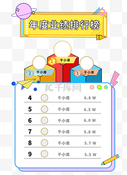 月度业绩榜图片_简约孟菲斯业绩榜单排行榜边框