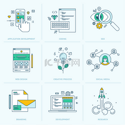 php开发图片_一套用于 web 开发的平线图标