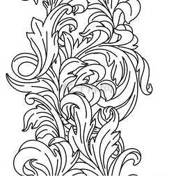 巴洛克皇冠图片_巴洛克风格的无缝花纹装饰。
