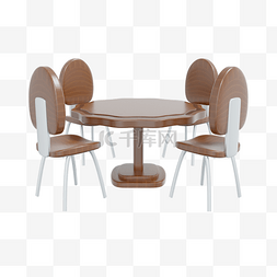 3DC4D立体餐桌桌椅