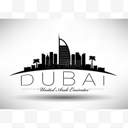 聚未来字体设计图片_现代迪拜城市天际线设计