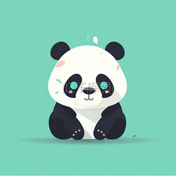 扁平可爱卡通熊猫动物元素