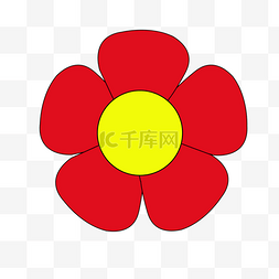 大花朵花朵图片_黑边大红色花朵花剪贴画