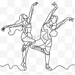 抽象跳舞图片_两个芭蕾舞者抽象线条