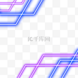 蓝紫色交织线条霓虹光效边框