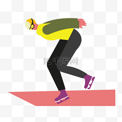 健身房广告图片_短道速滑人物背手加速