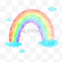 彩虹油漆手绘彩虹图片_好看水彩彩虹图案