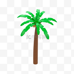 树素材c4d图片_3D夏天夏季椰子树椰树植物