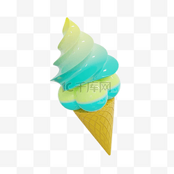 三色杯冰淇淋图片_3DC4D立体冷饮冰淇淋