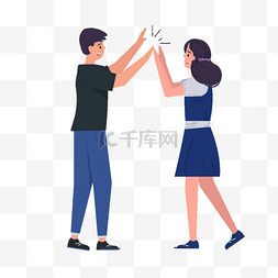 朋友图片_人物朋友社交插画击掌