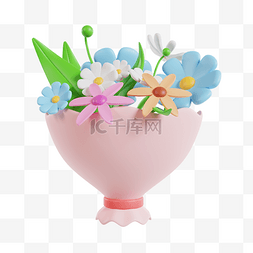 小孩子送花图片_3DC4D立体花束送花