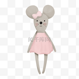 老鼠图片_女老鼠灰色玩偶图片
