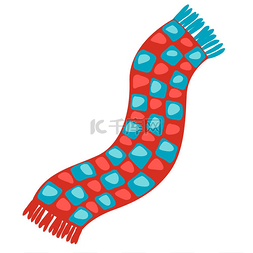 围巾的冬季插图手绘风格的季节性