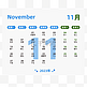 2023年兔年蓝色日历台历11月十一月