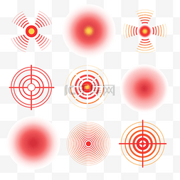 标记矢量图片_红色痛点符号标记套图