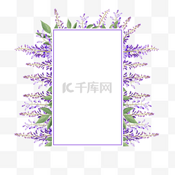 水彩紫藤花卉边框创意