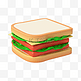 3DC4D立体早餐三明治