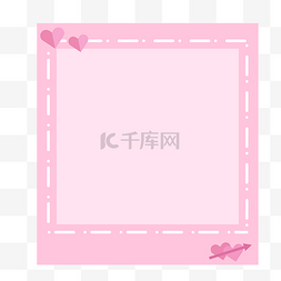 数字粉色图片_卡通粉色爱心边框文本框
