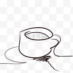 抽象线条咖啡杯子
