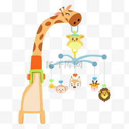 亲子小动物图片_婴儿玩具动物挂饰矢量图