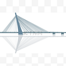 桥梁和纽带图片_用反射蓝色现代桥梁