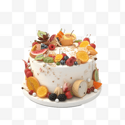 婚礼蛋糕元素图片_蛋糕生日甜品水果味婚礼蛋糕