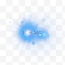 闪光光晕图片_闪亮白点蓝色光晕抽象光效