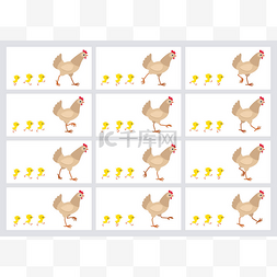 母鸡和小鸡图片_走浅棕色母鸡和小鸡动画精灵板查