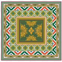 中式古典花纹地毯图片_矢量敦煌藻井中式底纹