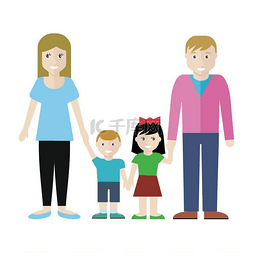 家庭中的男人图片_Family Concept Vector Illustration in Flat De