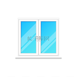 内部外部图片_窗户没有窗帘的玻璃框架矢量家居