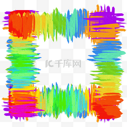 笔彩虹刷图片_笔刷边框彩色渐变线段涂鸦