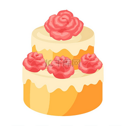 面包店活动图片_婚礼蛋糕的插图。