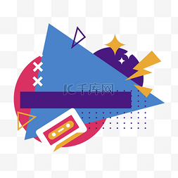 塞斯纳logo图片_孟菲斯风三角几何绘画创意图案